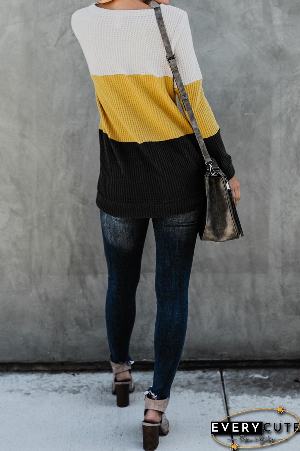 Yellow Miller Colorblock Cozy Thermal Top