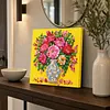 DIY Pre-Framed Flower Vase Button Art Canvas Kit
