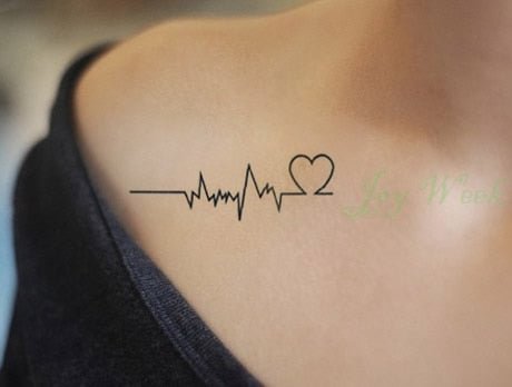 Waterproof Temporary Tattoo Sticker Body Art Love Wave Heartbeat Line Small Size Fake Tatto Flash Tatoo for Girl Women