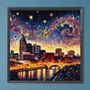Diamond Painting -DIY Round Drill Music City(40x40cm)