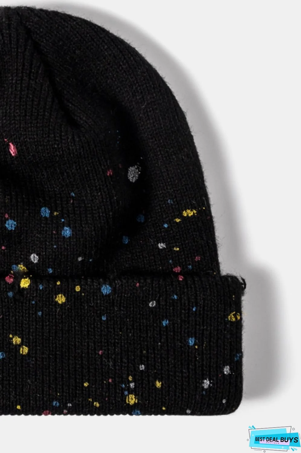 Confetti Rib-Knit Cuff Beanie