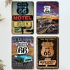 4PCS Route 66 Roadtrip - Metal Tin Signs Set(8*12Inch/12*16Inch) - Garage