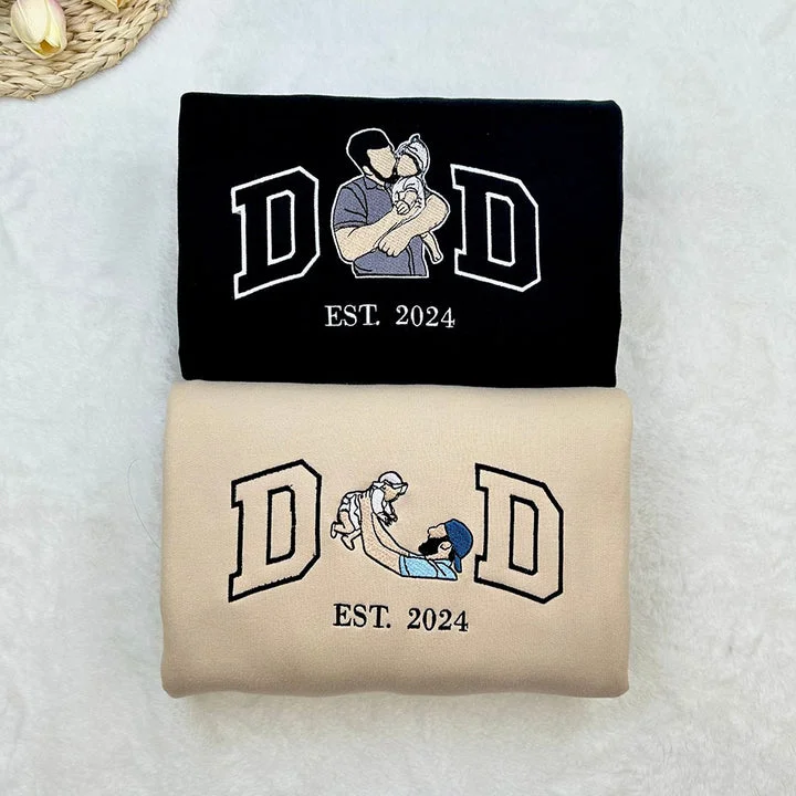 Embroidered Father and Son/Daughter Sweatshirt-Father's Day Gift 