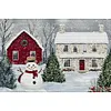 Winter Snowman And Cottage-11CT Stamped Cross Stitch 60*40cm/23.62*15.75in