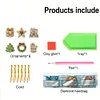 (US Local)6pcs Xmas Cookies  DIY Diamond Painting Art Pendant Wall Door Decoration