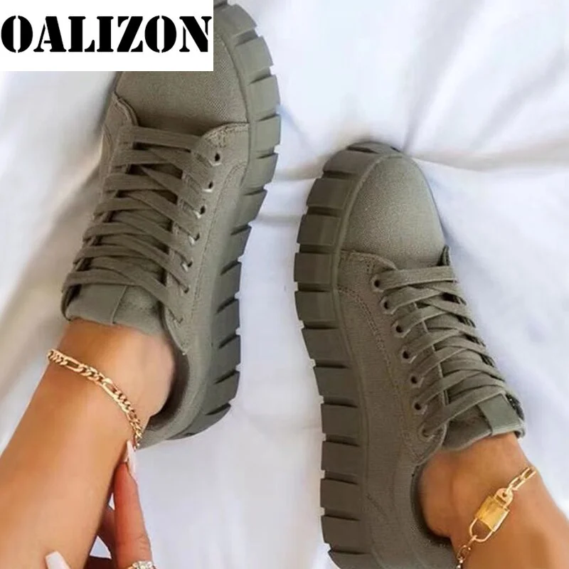 New Fashion Women Lace Up Casual Thick Bottom Flat Shallow Sneakes Sports Shoes Woman Lady Female Flats Running Trainers Shoes