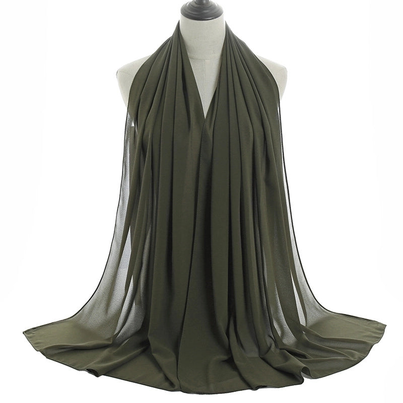 Women’s Minimalist Solid Color Chiffon Cotton Linen Scarves