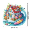 >SALE<Acrylic 2D Flat Beach House DIY Table Top Diamond Painting Ornament Kits