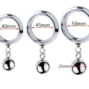 pornhint Pornhint Penis Extender Enlargement Erection Sterling Silver Metal Cock Ring Male Chastity Ball Heavy Penis Weight Hanger Stretcher Ring Sex Toys