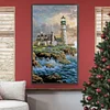 Diamond Painting-DIY Full Round Drill Seaside Lighthouse(70*40 CM)