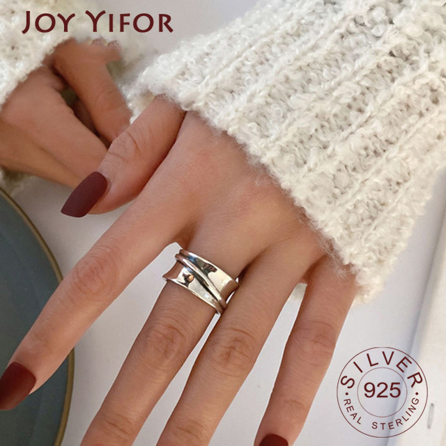 Wholesale 925 Sterling Silver Engagement Rings for Women CouplesCreative Simple Geometric Handmade Party Jewelry Gifts