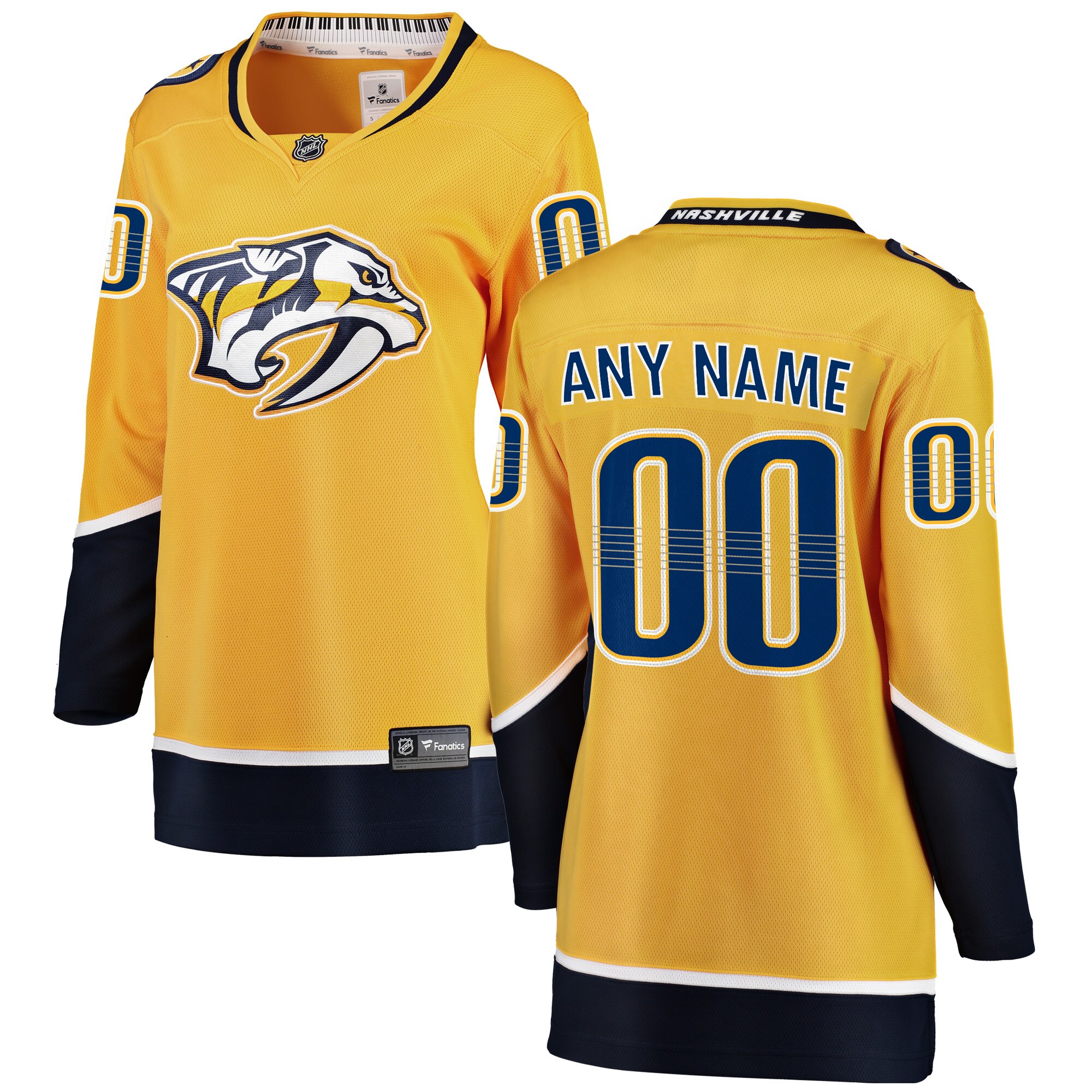 Nashville Predators Fanatics Women’s Home Breakaway Custom Jersey – Yellow mysite
