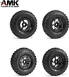 AMK Customized Supportting 4Pcs Carbon Fiber 12mm Hex Hub 1.9 Beadlock Wheels Rims for 1/10 RC Crawler Car Axial SCX10 TRX6 Gen8 Gelande TRX4 Upgrades (3)