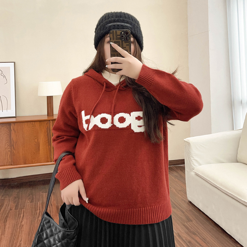 Cozy Autumn-Winter Slimming Hooded Knit Sweater - Plus Size Elegance