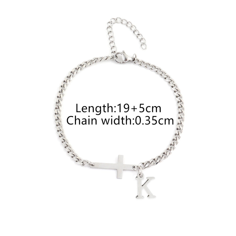 Casual Minimalist Classic Style Cross Letter 201 Stainless Steel 304 Stainless Steel Men’s Bracelets Men Chain Bracelets