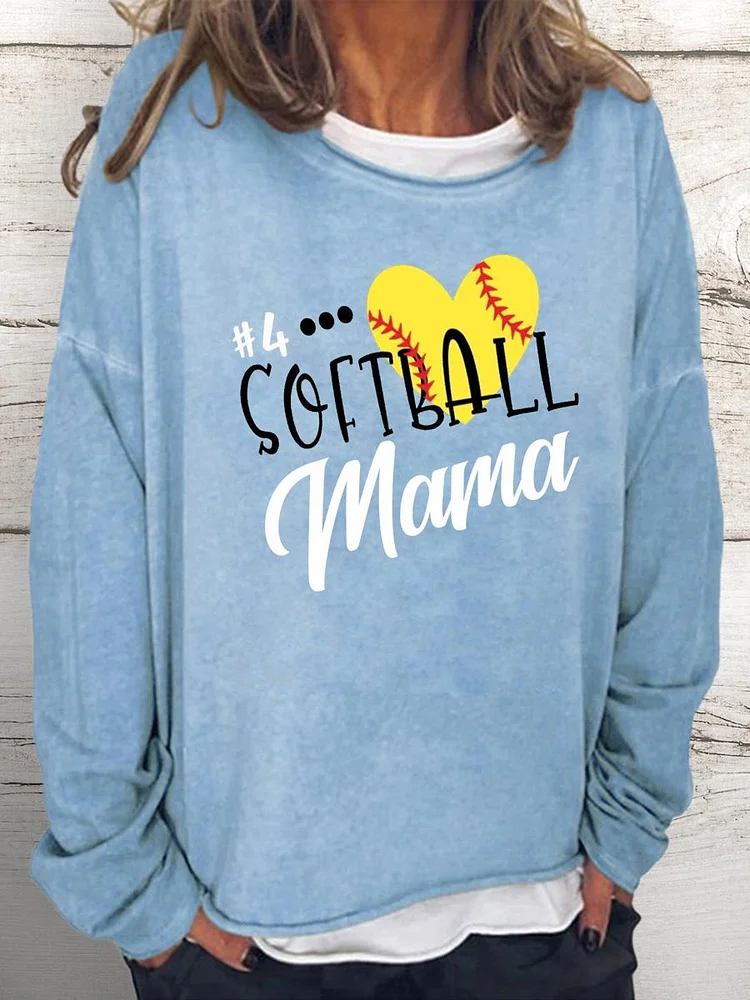 softball mama Women Loose Sweatshirt-Annaletters
