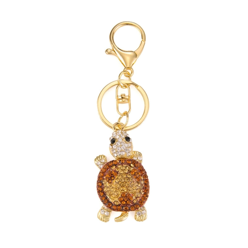 Cute Tortoise Alloy Inlay Rhinestones Women’s Bag Pendant Keychain