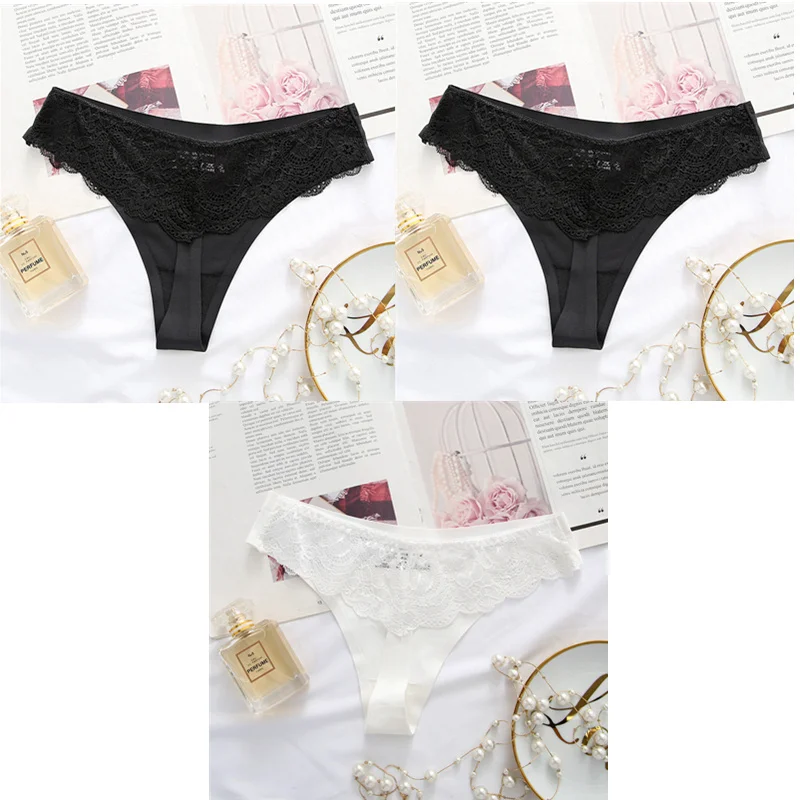 Billionm Ice Silk Thong Women G String Lace Sexy Panties Low Waist Thongs Summer Cool Underwear Transparent Underpants 20