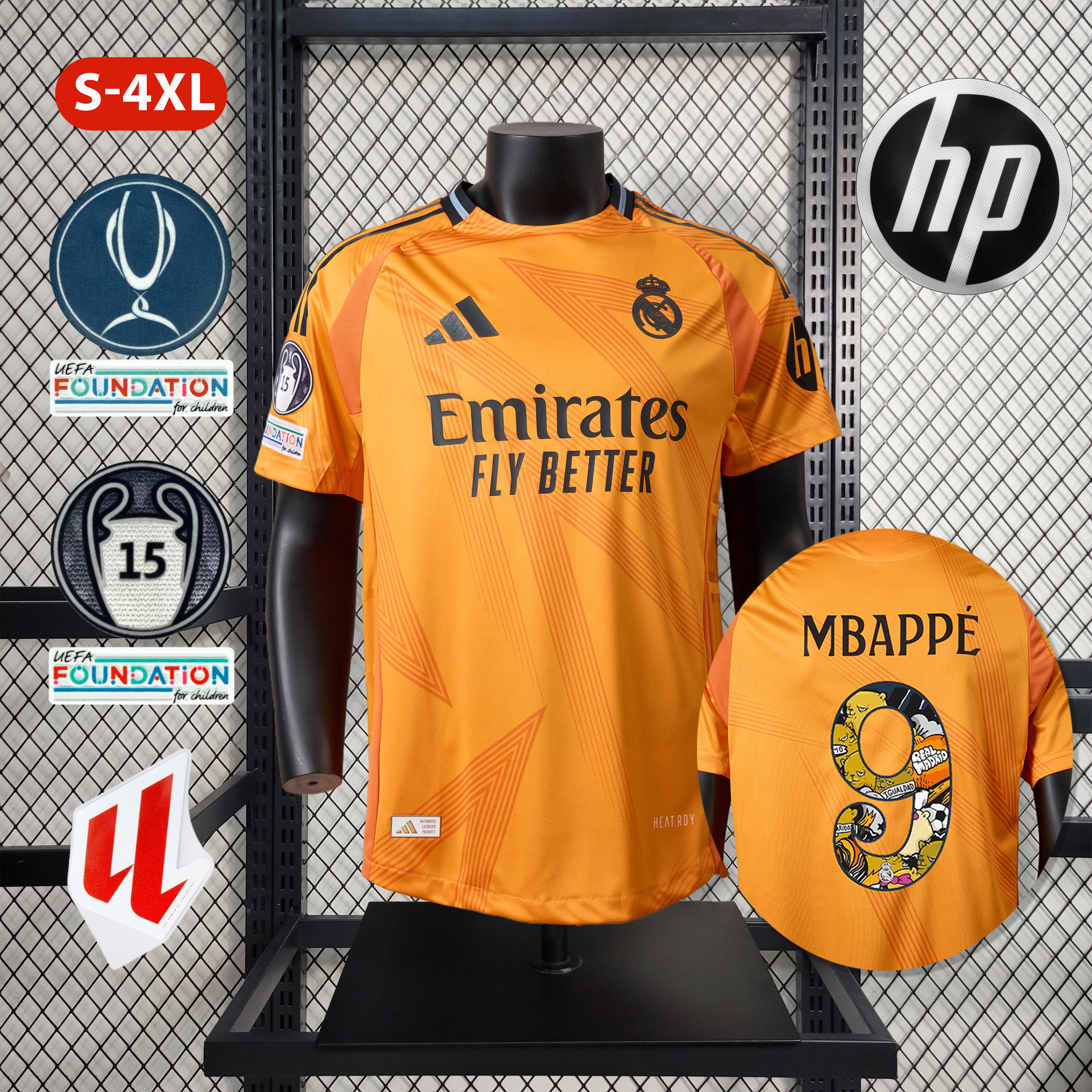 Real Madrid 24-25 Away Jersey with Bear Champ Font - Player Version