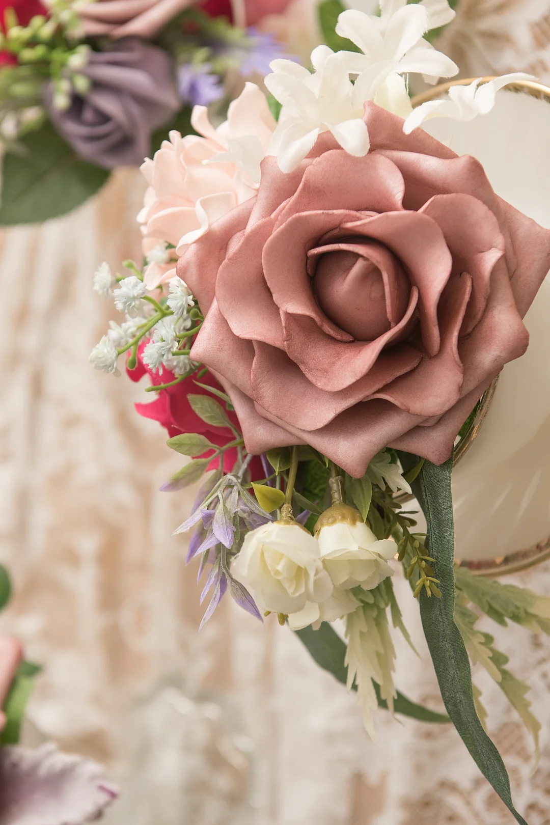 3.5" Foam Avalanche Rose with Stem - 16 Colors