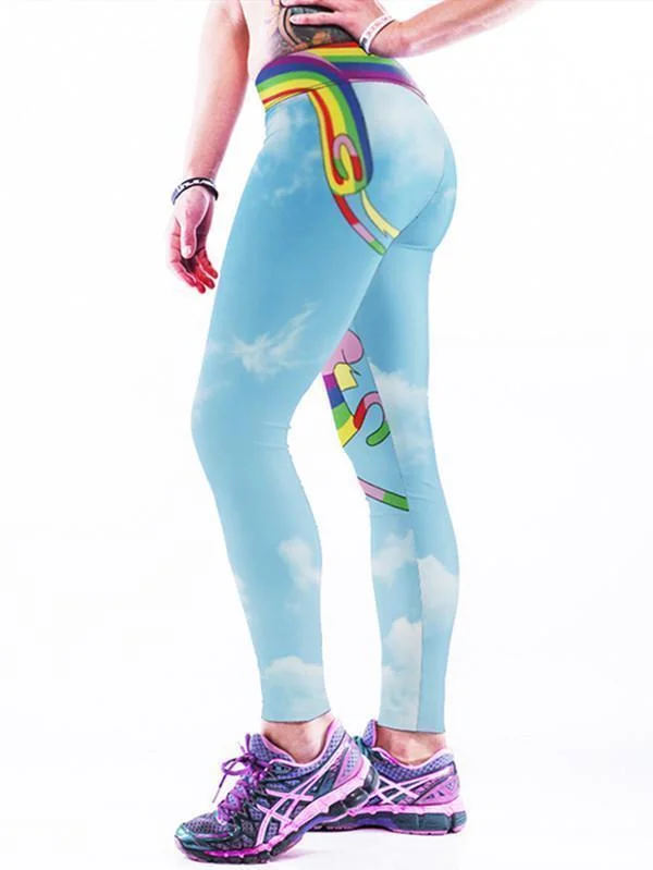 Rainbow Digital Printed Sports Fitness Yoga Pants