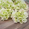 10 Flower Head and Stems | Lime/Pink Artificial Satin Hydrangeas, DIY Arrangement