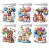 6Pcs anniversaire chien-bricolage carte de voeux