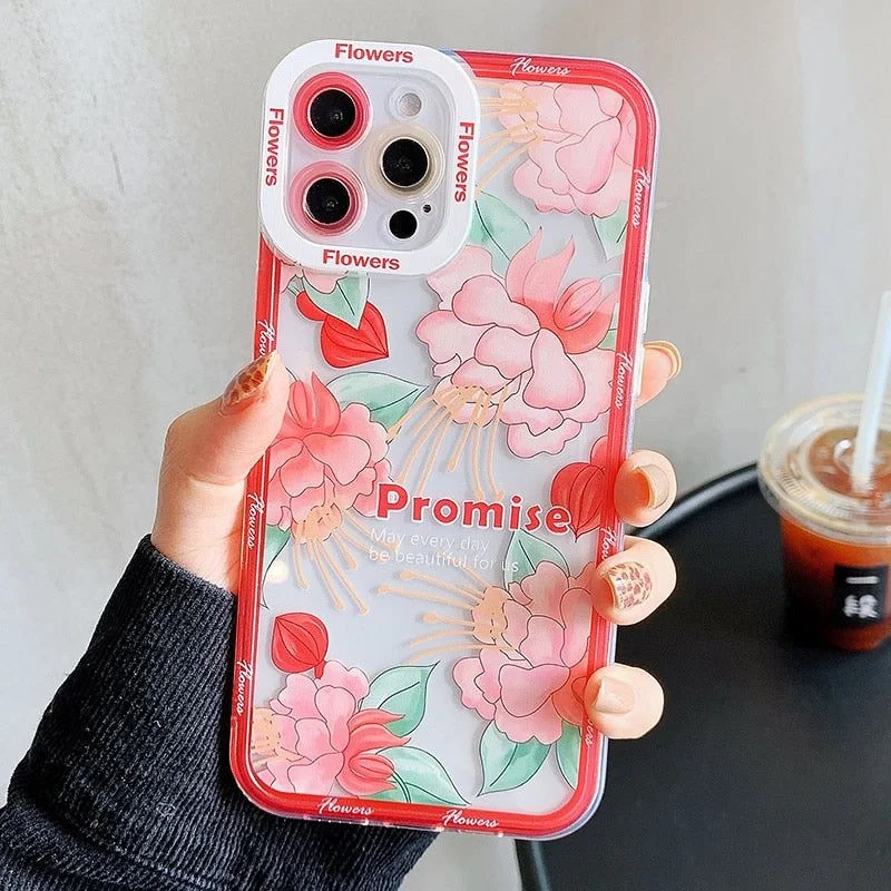 Transparent Purple Flower Cute Phone Cases For Huawei Honor 50 20 10 P30 P20 P40 P50 Mate 20 Lite Nova 5t 8 9 Pro