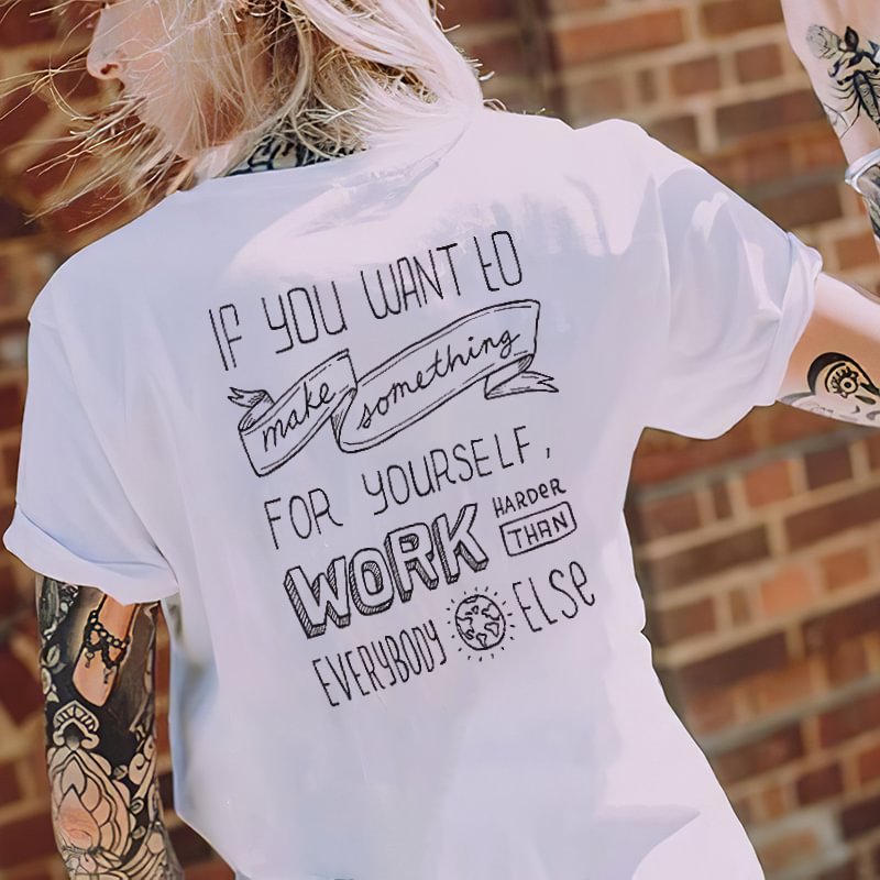 Work hard printed designer T-shirt - Krazyskull