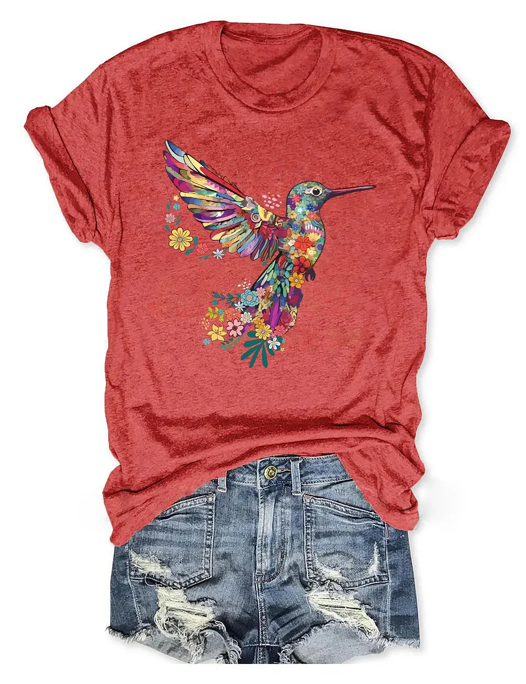 Floral Hummingbird Lover T-shirt