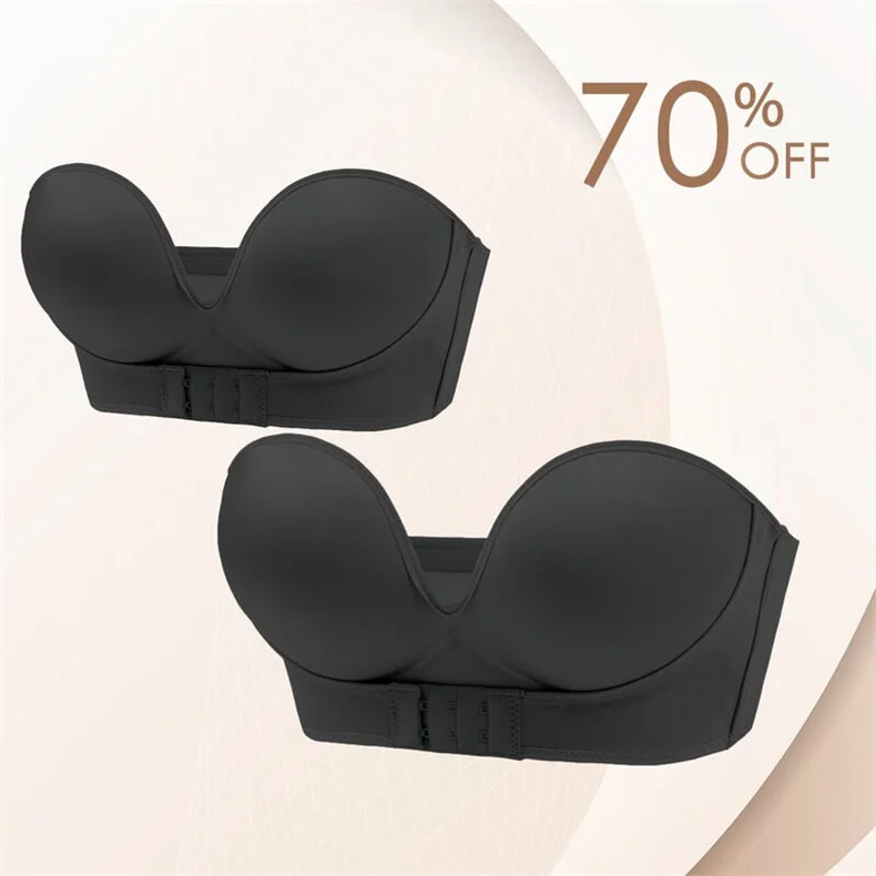 UpWing Bra - Front Buckle Strapless Wireless Bra