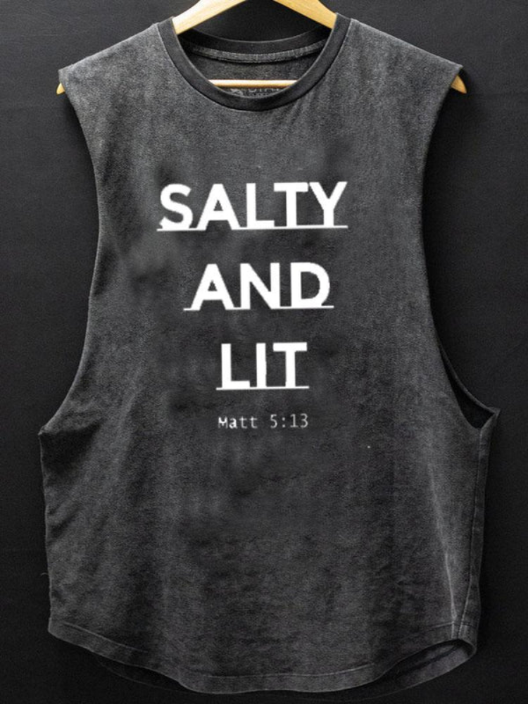 Salty And Lit Scoop Bottom Cotton Tank / Rvogue / Rvogue