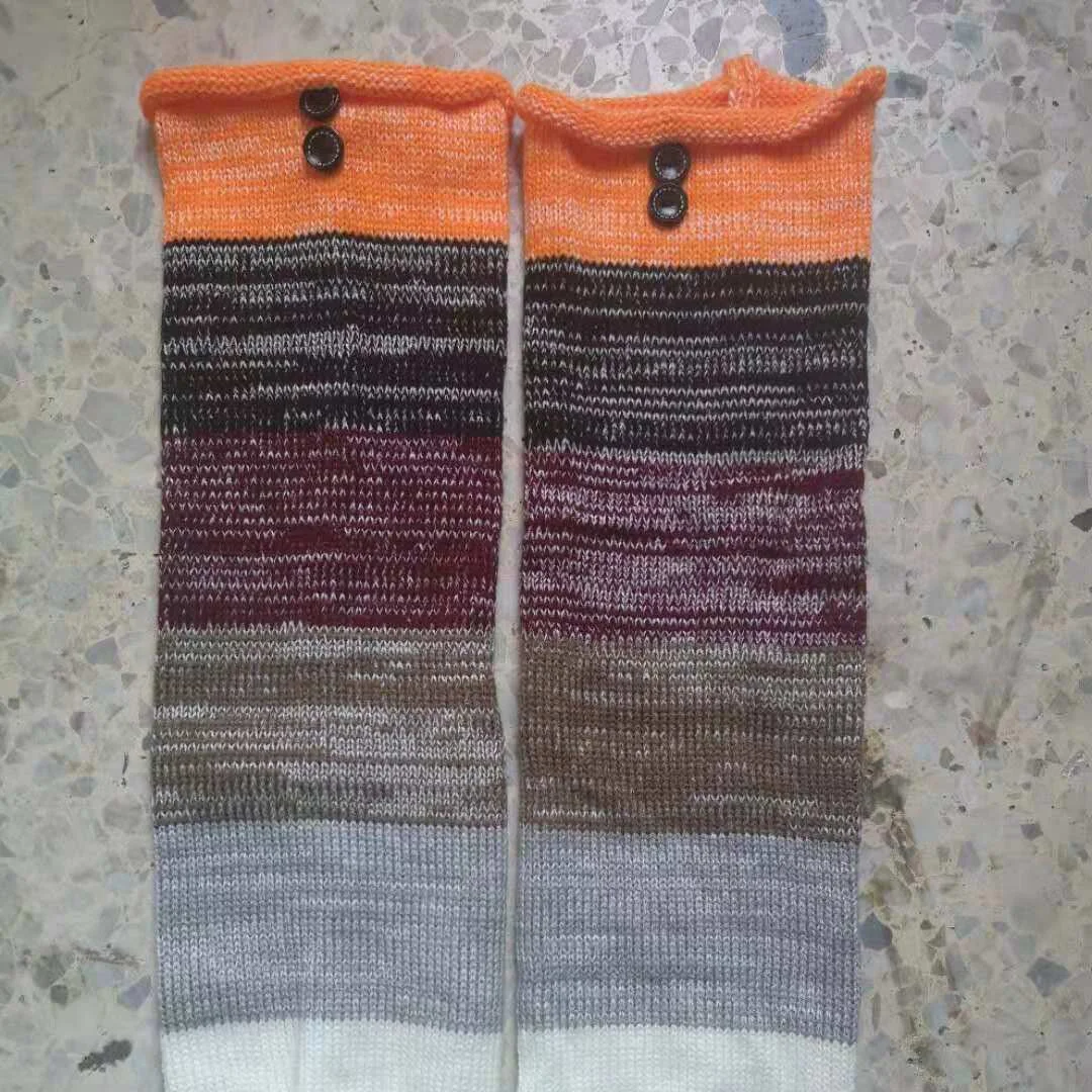 Leg Warmers Women Patchwork Colorful Lengthen Thicker Knitting  Womens Leisure High Quality Warm Sweet Kawaii Korean Style Chic