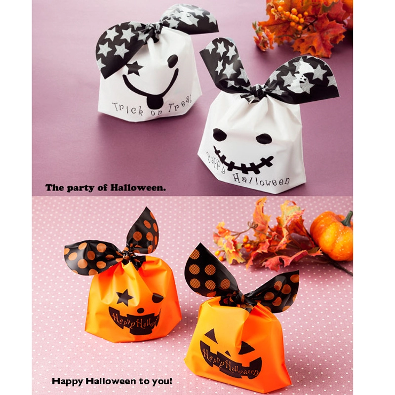 With Copyright Halloween Pumpkin Ghost Tied Pocket Candy Bag Candy Bag Halloween Gift Bag 502