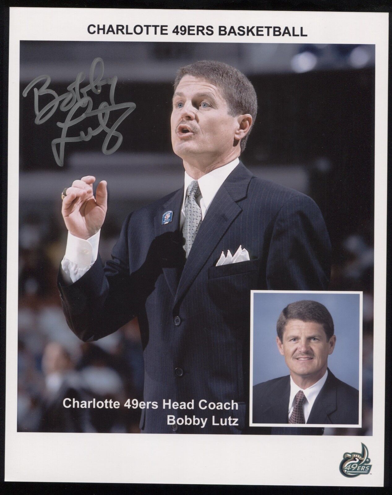 Bobby Lutz Signed 8x10 Photo Poster painting College NCAA Basketball Coach Autographed