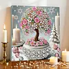 Kit sp&eacute;cial de peinture en forme de grand diamant en forme d&rsquo;arbre &agrave; fleurs avec cadre 9,84x9,84 pouces