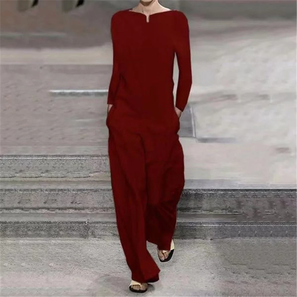 V-NECK SATIN JUMPSUIT