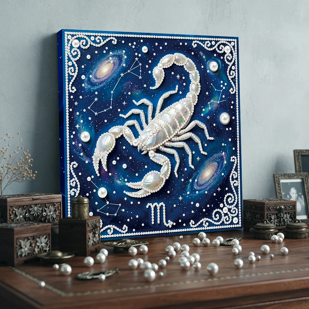 Scorpio - DIY Pearl Diamond Art Kit With Frame 25*25cm