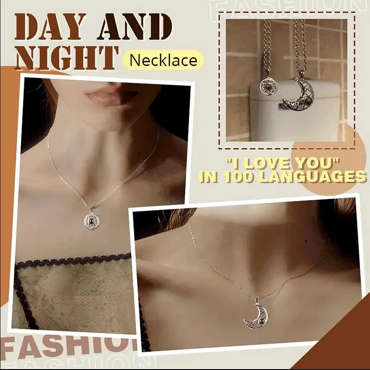 "I Love You" in 100 Languages-Day and Night Necklace