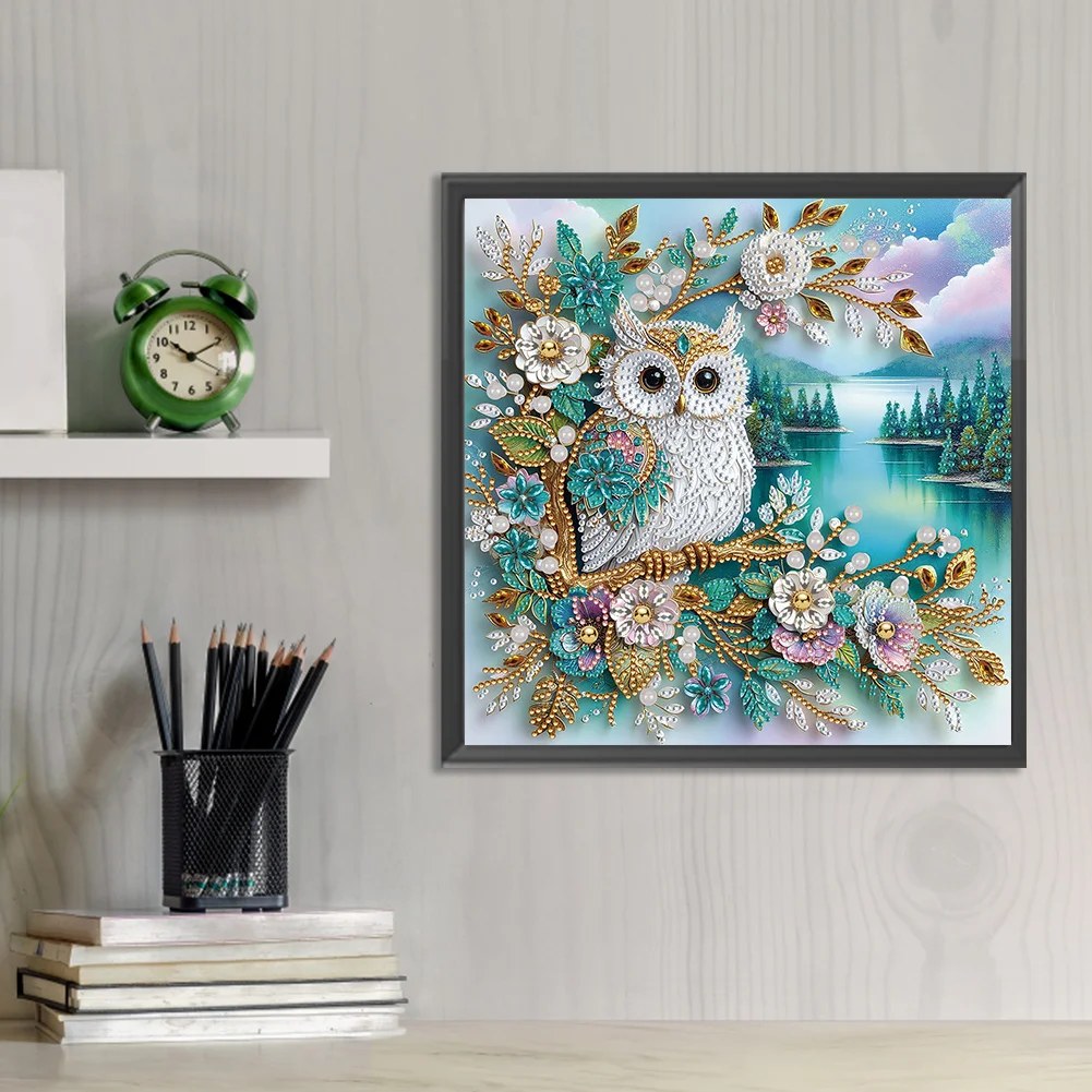 Diamond Painting - Partial Special Shaped Drill - Owl(Canvas|30*30cm)