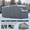 [US Local Warehouse] 420D Oxford Fabric Travel Trailer RV Cover Anti- Trailer Cover for Winter Snow