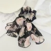8PCS Floral Chiffon Bowknot Ribbon Hair Band Scrunchies