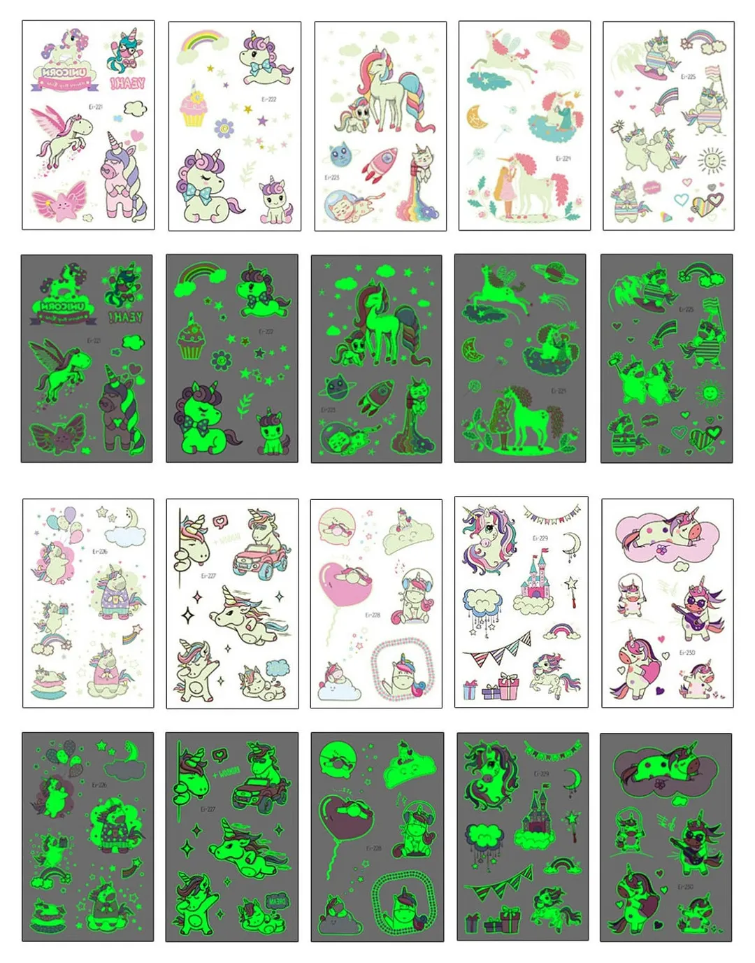 10-20pcs/set Colorful Halloween Skull Head Temporary Tattoo Sticker Child Adult Body Art Water Transfer Fake Tattoo for Face