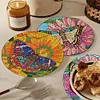 4Pcs Wooden Butterfly Flower Plant DIY Diamond Painting Placemats with Holder