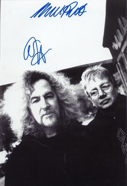 Mel Pritchard 1948-2004 & Les Holroyd autograph 8x12 Photo Poster painting Barclay James Harvest