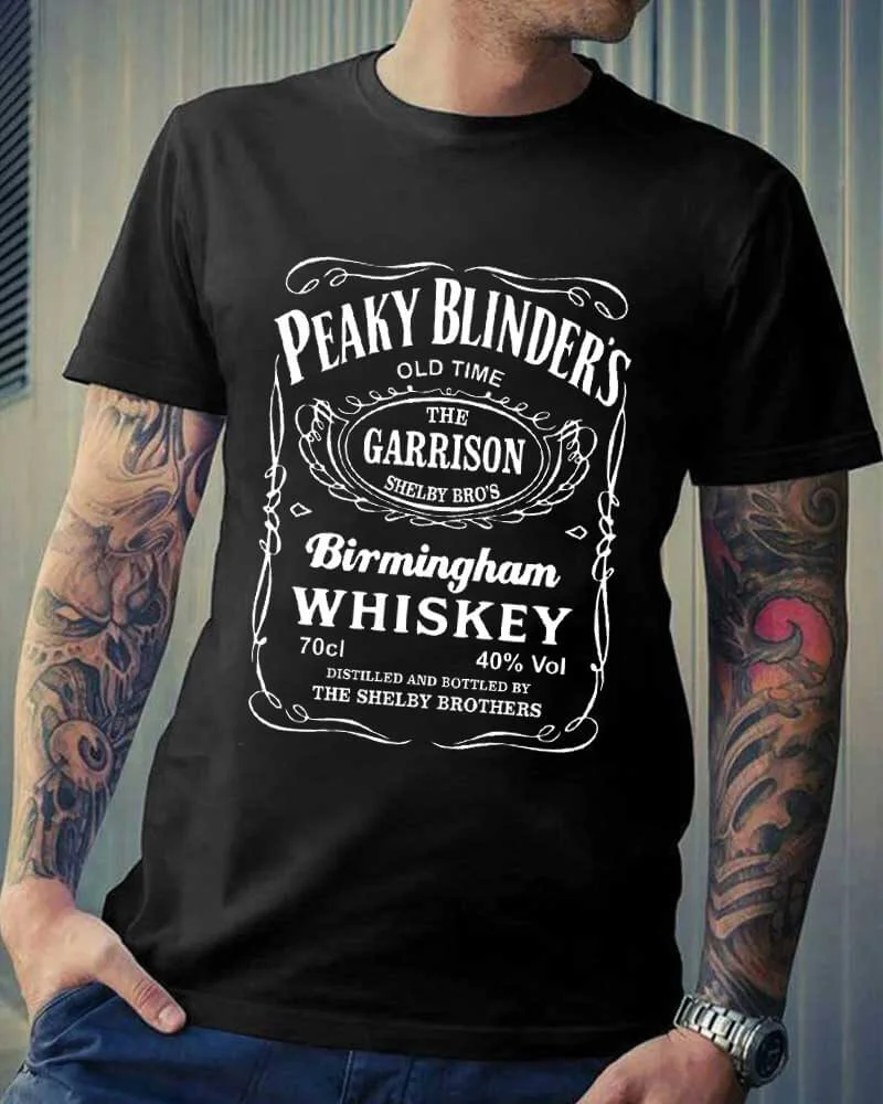 Men's Peaky Blinders Birmingham Whiskey Shelby Brothers T-shirt