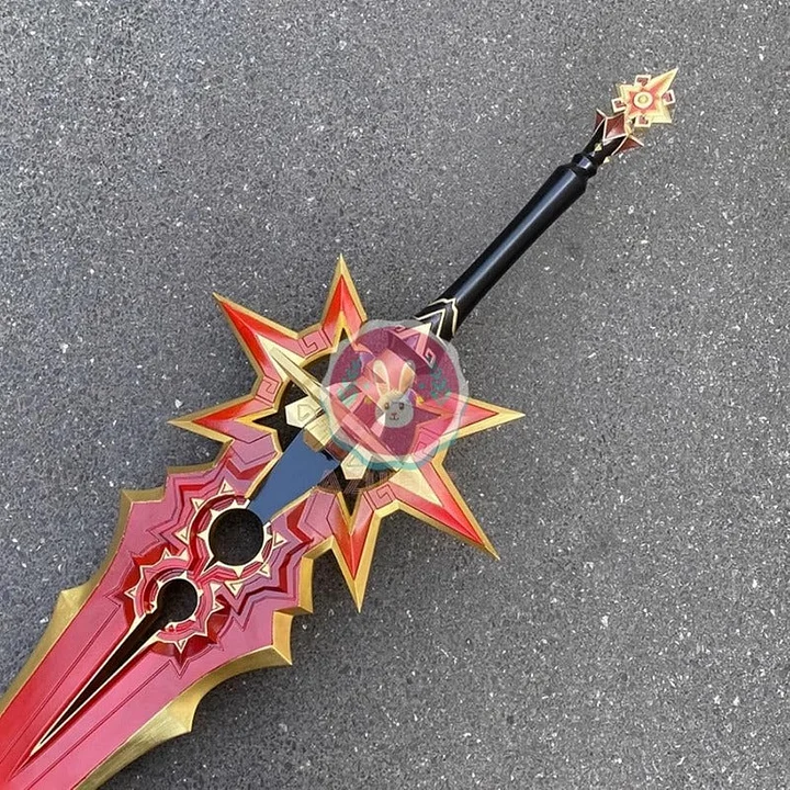 原神 両手剣 千烈の日輪 マーヴィカ 110CM 炎神 武器 PU製 剣 刀