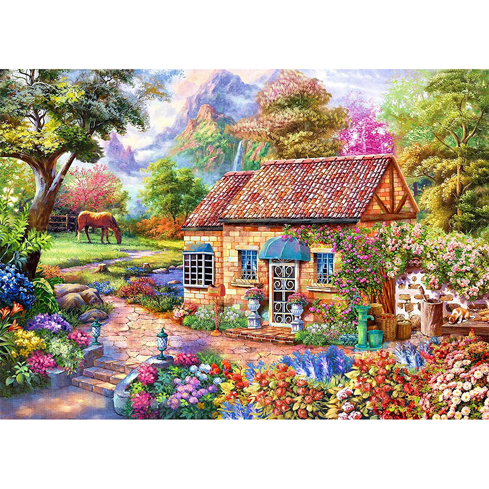 

Cabin Scenery - Round Drill Diamond Painting - 45*60CM (Big Size), 501 Original