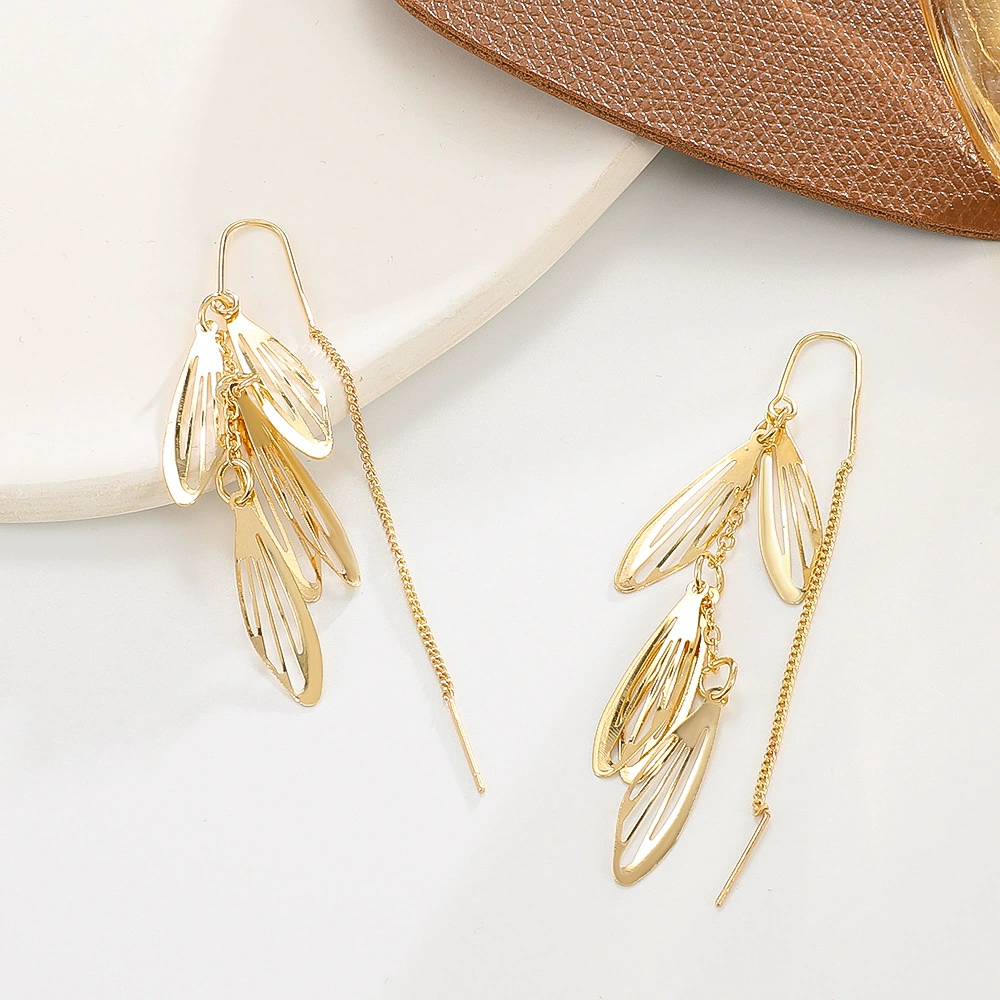 Long Wing Stud Earrings