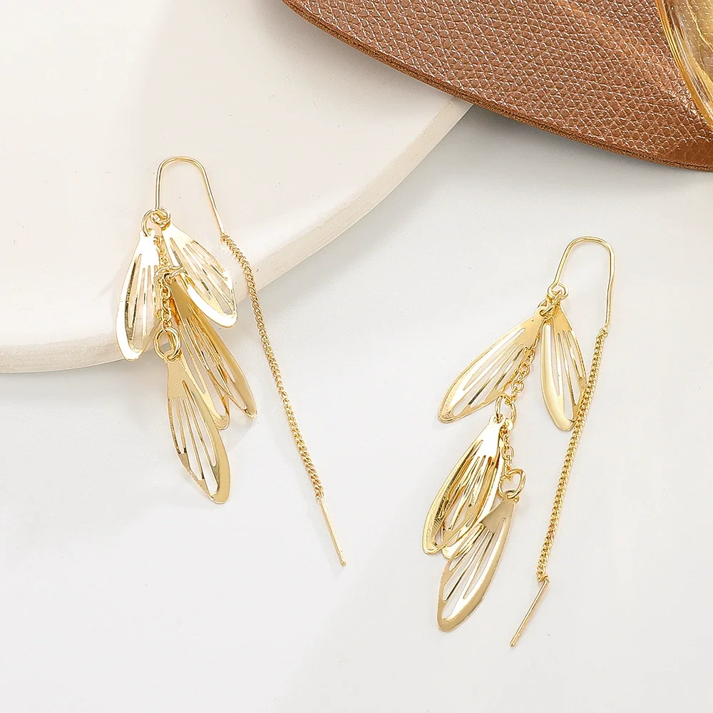 Long Wing Stud Earrings